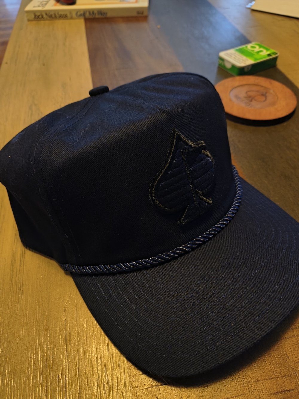 Pins & Aces Men's Navy Rope-Trim Golf Hat